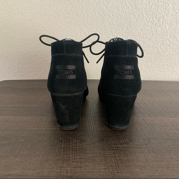 TOMS 380515 Boots Black Desert Wedge Ankle Booties size 7 - Picture 3 of 12